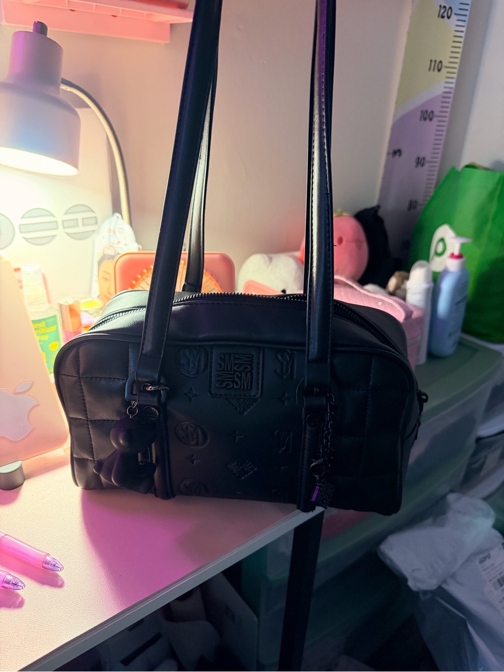 Black Steve Madden logo Shoulder Duffle Bag